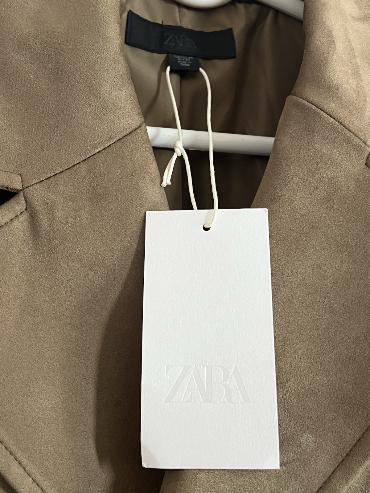ZARA WOMAN BELTED FAUX SUEDE TRENCH COAT TAUPE BROWN SIZE XS - photo 5