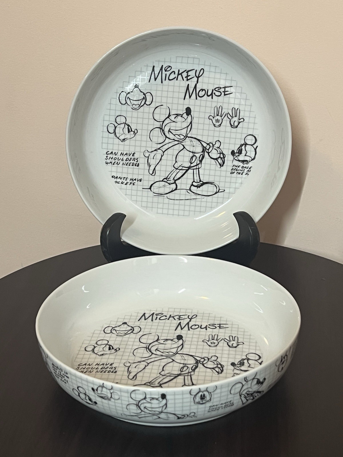 Disney Sketchbook Mickey Mouse Dinner, Pasta Bowls. Set Of 2