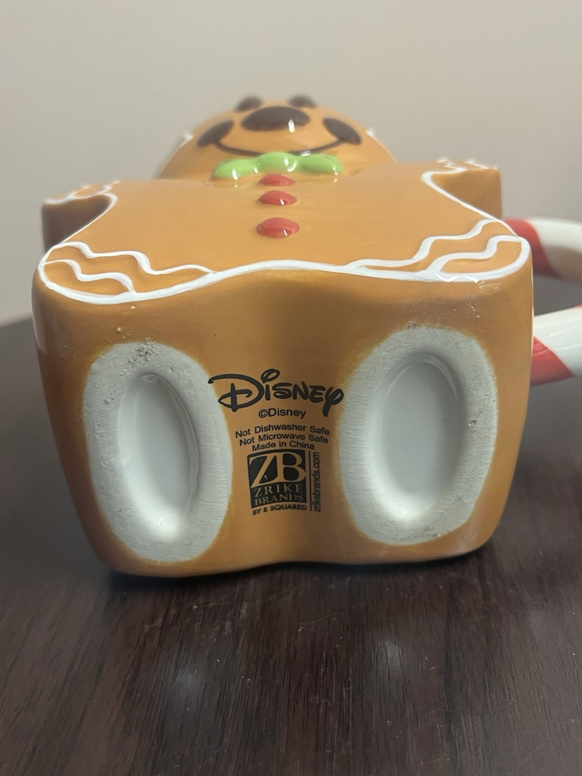 Disney Gingerbread Mickey Mouse Ceramic Mug Candy Cane Handle - photo 5