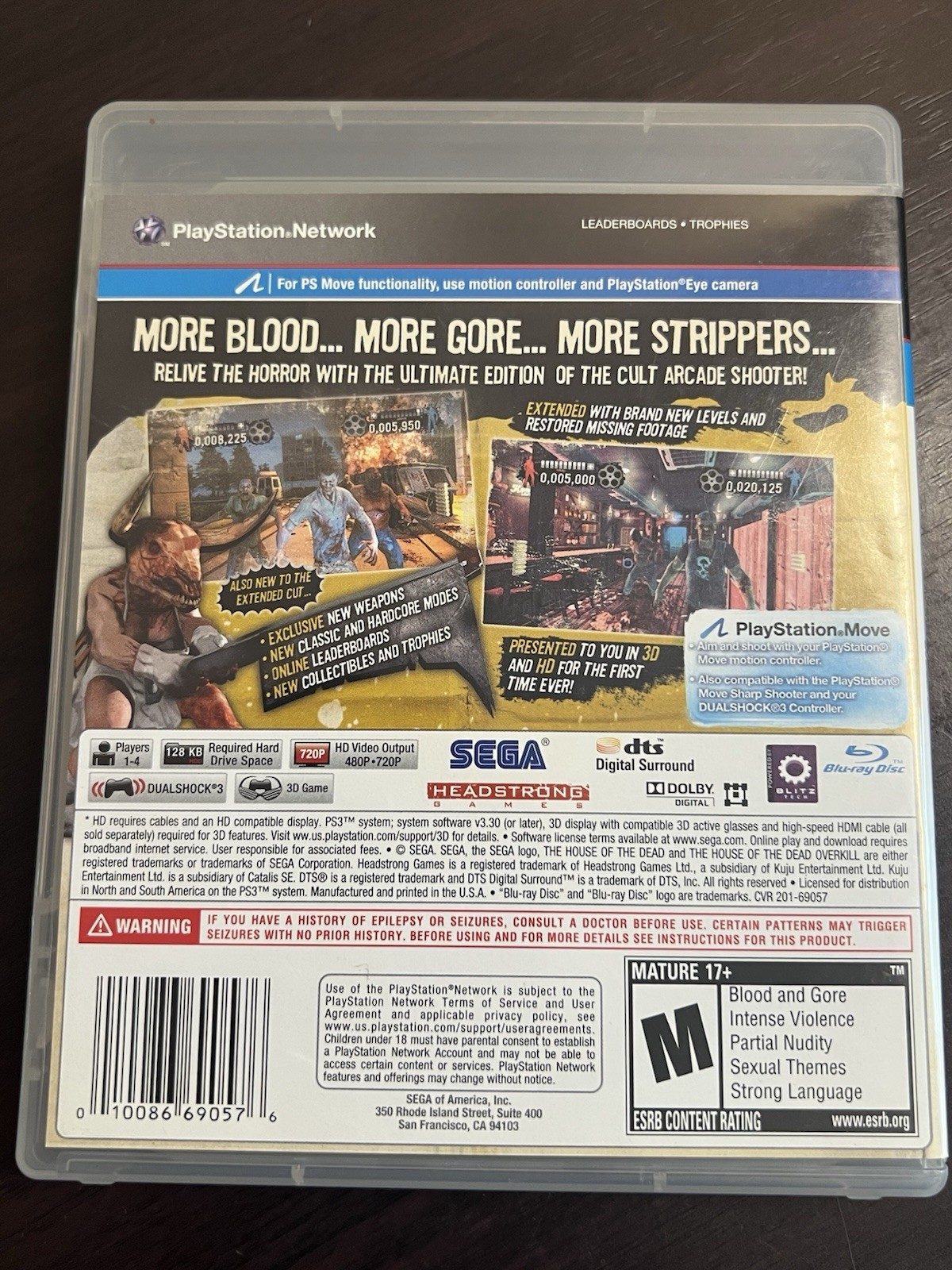 The House of the Dead: Overkill Extended Cut PS3 2011 CIB - photo 2