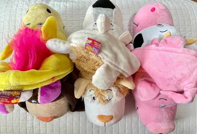 Lot of 3 Flip-a-Zoo Plush Toys – 2-in-1 Stuffed Animals