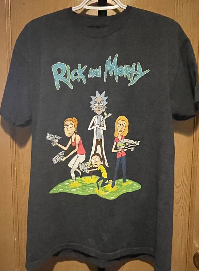 Medium Official Rick and Morty Family Graphic T-Shirt