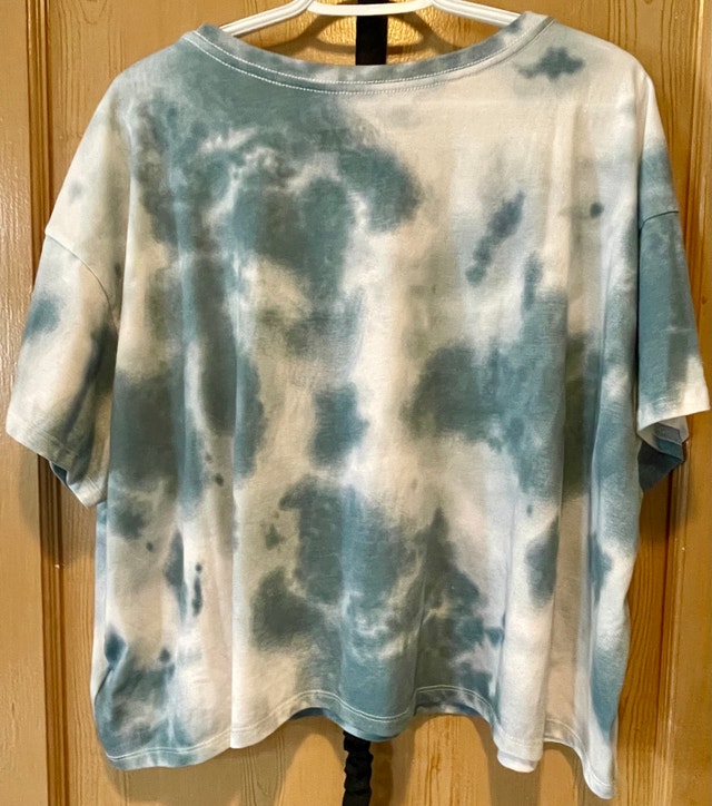 3X David Bowie Official Graphic Tie-Dye Crop Top T-Shirt - photo 2