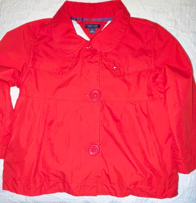 NWOT: 3T Tommy Hilfiger Red Button-Front Peplum Coat