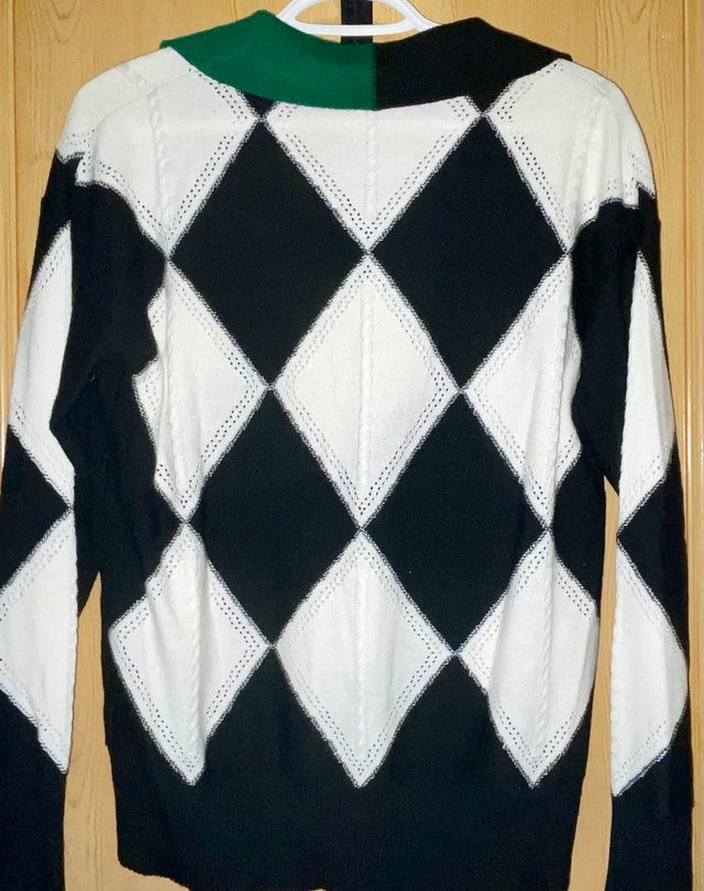 NWOT: Small Gabby Isabella Argyle Polo Knit Sweater - photo 2