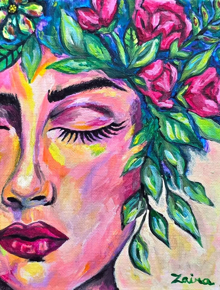 ACRYLIC PAINTING NATURE PLANTS - photo 2