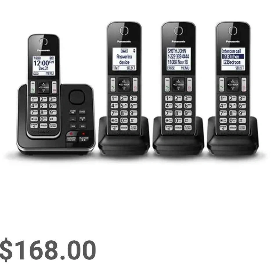 Panasonic Landline Telephone Set, 4 handset stations - photo 2