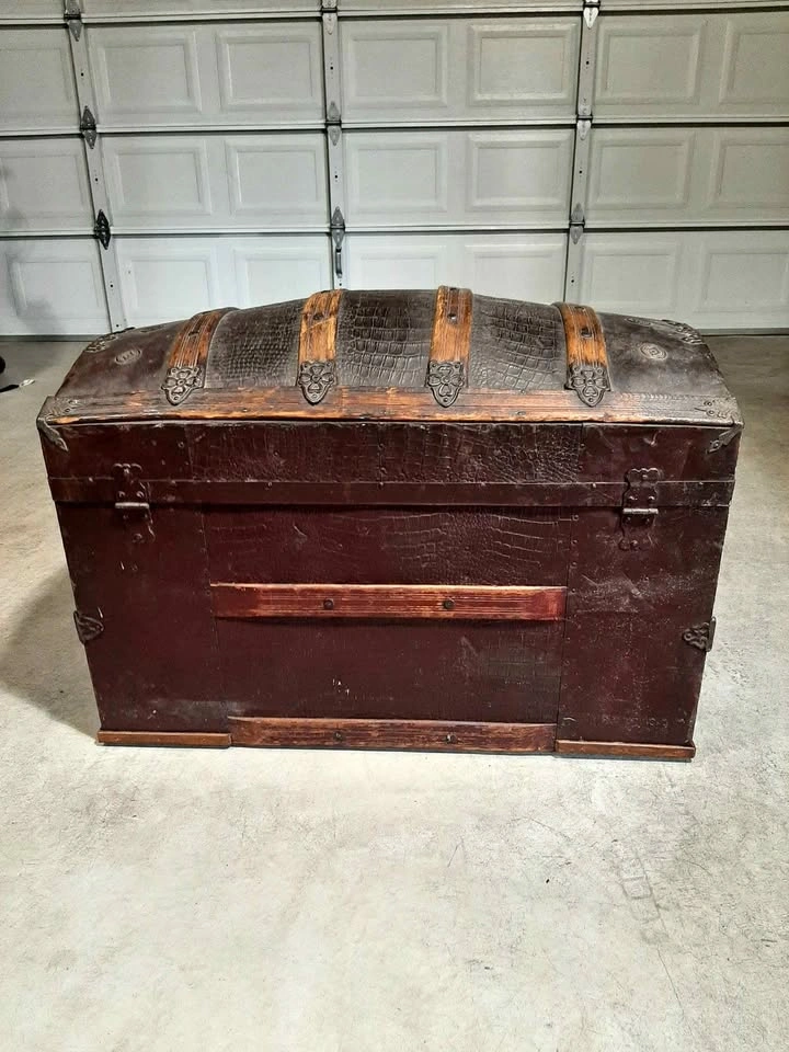 Antique camel back trunk