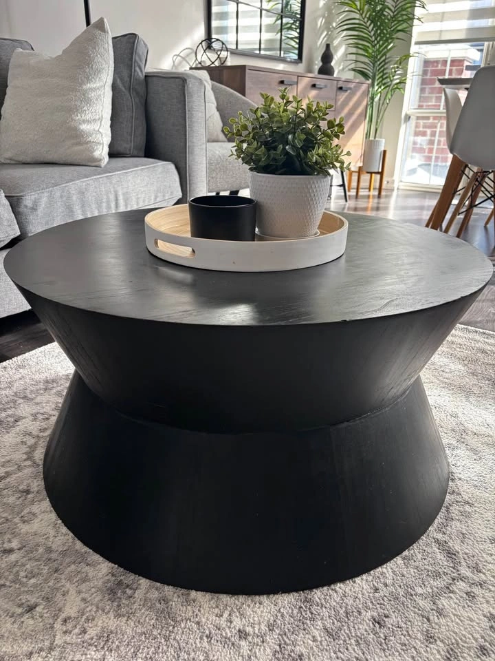 Bouclair Wood Hourglass Coffee Table in Black - photo 3