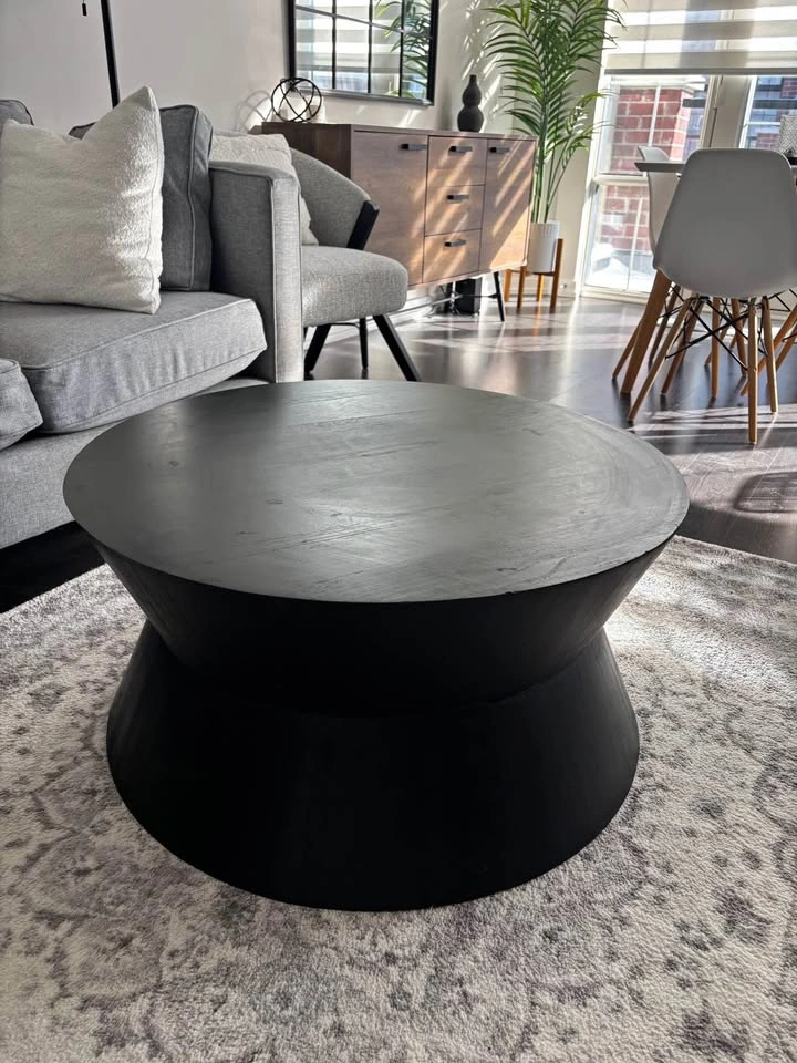 Bouclair Wood Hourglass Coffee Table in Black - photo 5