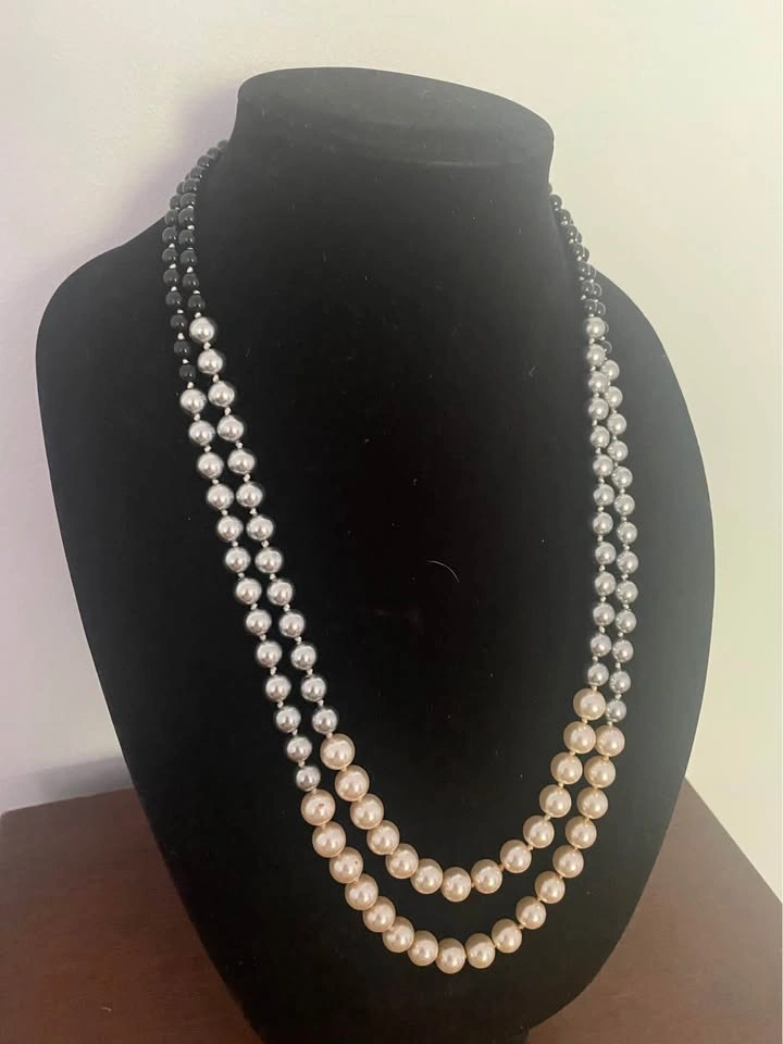 Double Strand Multi-Color Pearl Necklace - photo 2