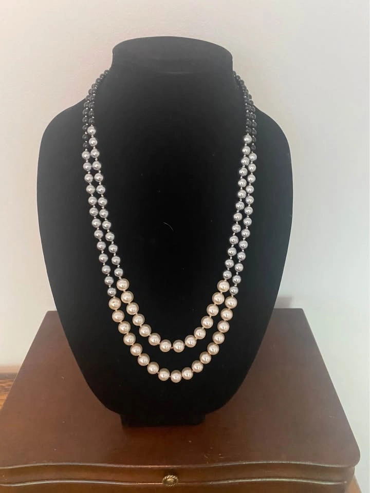 Double Strand Multi-Color Pearl Necklace - photo 3