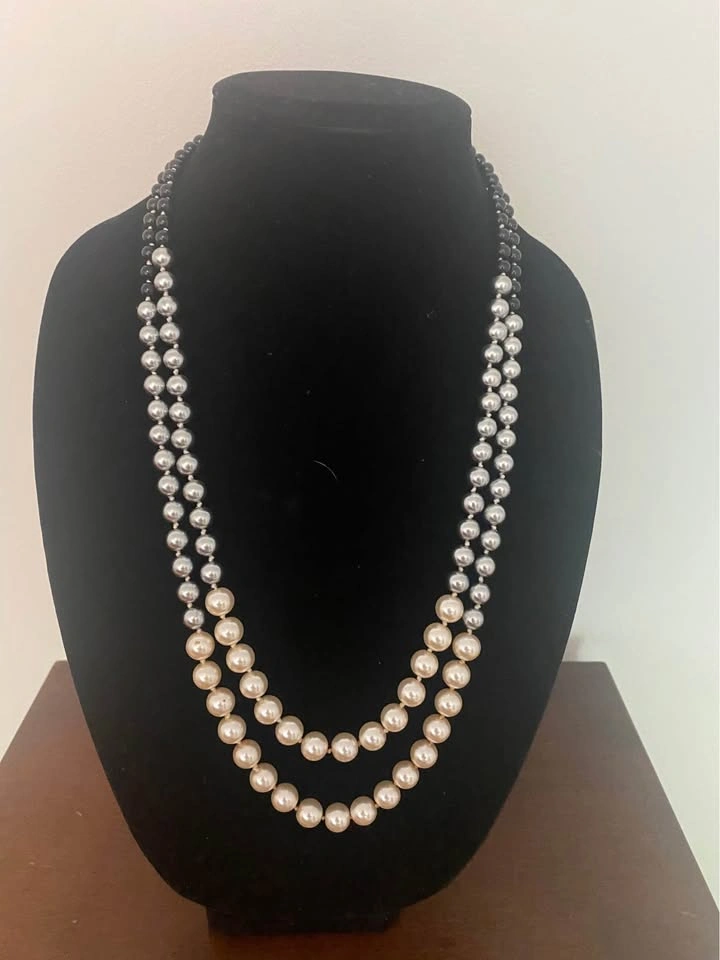 Double Strand Multi-Color Pearl Necklace - photo 4