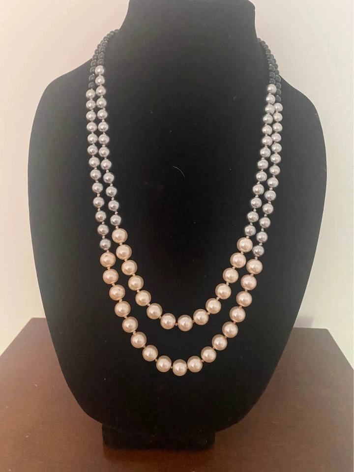 Double Strand Multi-Color Pearl Necklace - photo 5