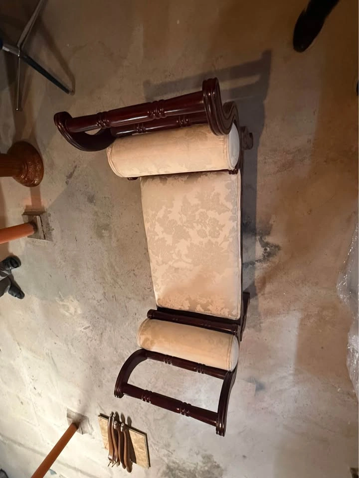 Ornate Carved Wood Window Bench with Bolster Pillows - photo 4