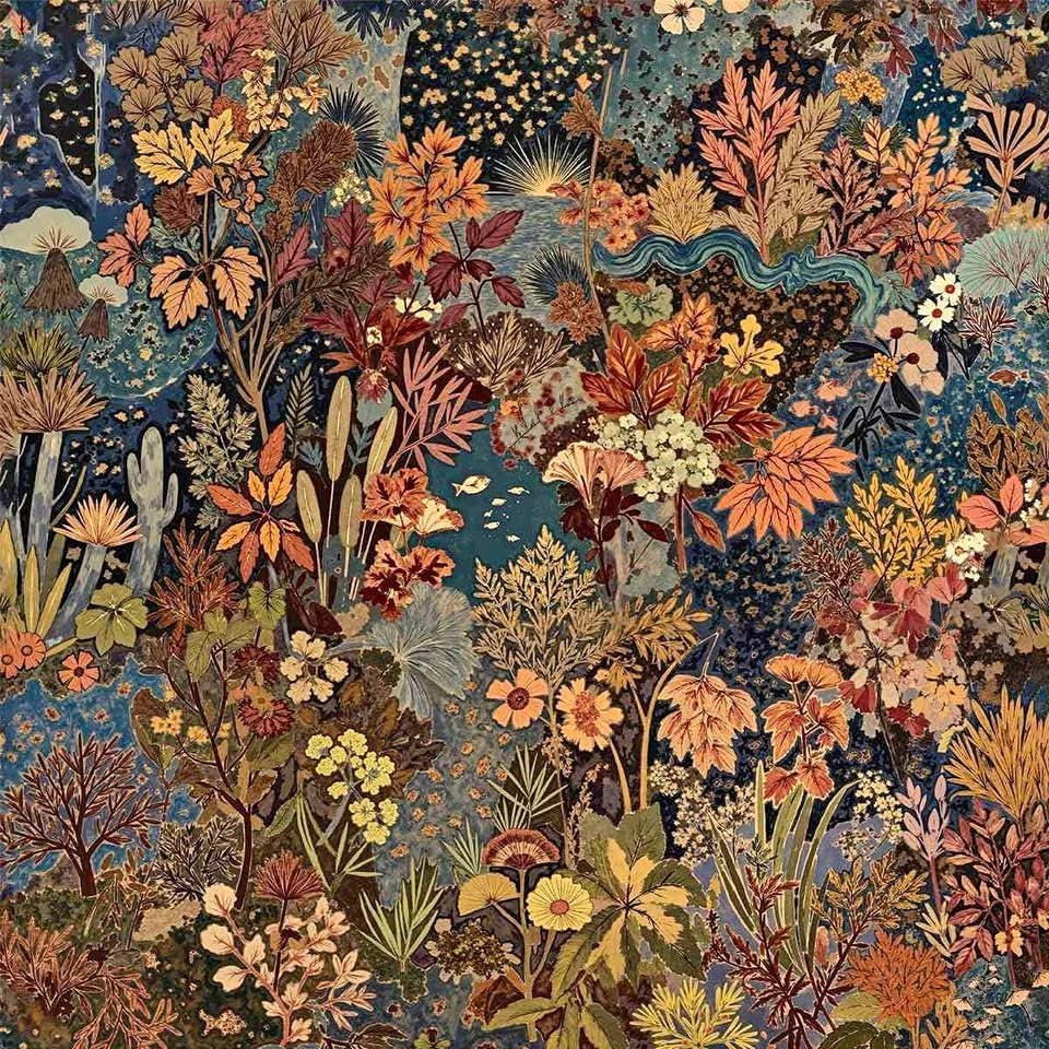 Botanical Floral Vintage Peel and Stick Wallpaper - 17.3"x78.7"