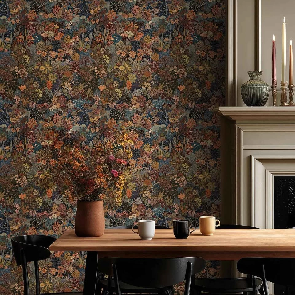 Botanical Floral Vintage Peel and Stick Wallpaper - 17.3"x78.7" - photo 2