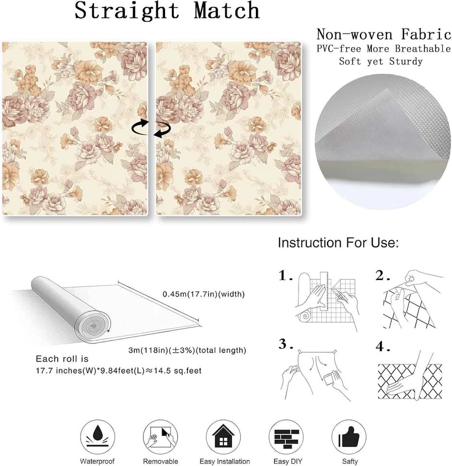 French Damask Floral Textured Peel and Stick Wallpaper - photo 2