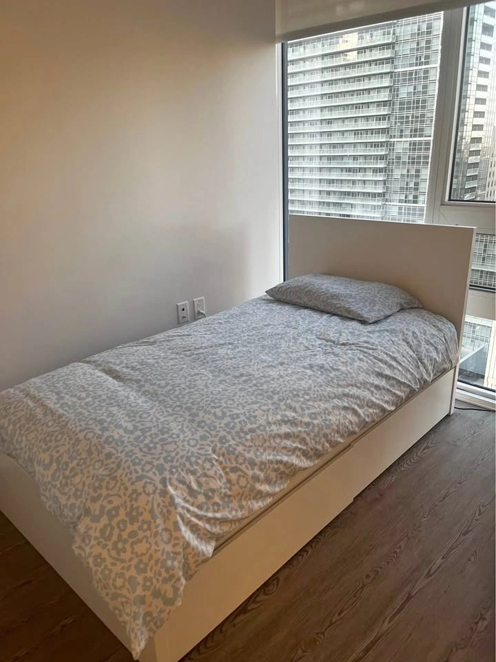 IKEA MALM Twin bed with 2 storage boxes, white