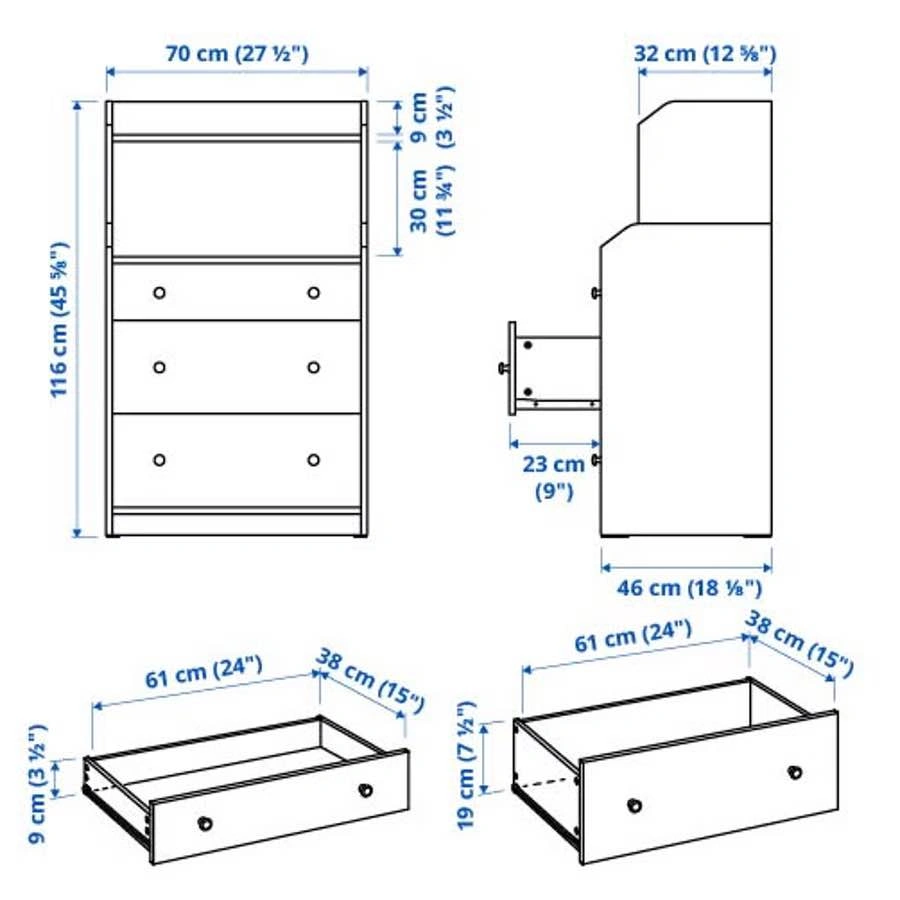 Chest of 3 drawers IKEA Grey - photo 2