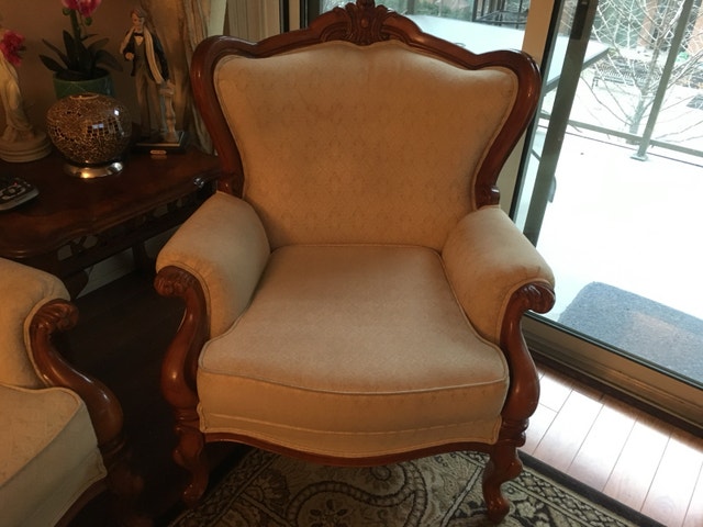 French Provincial Couch, Love Seat and Chair - photo 3