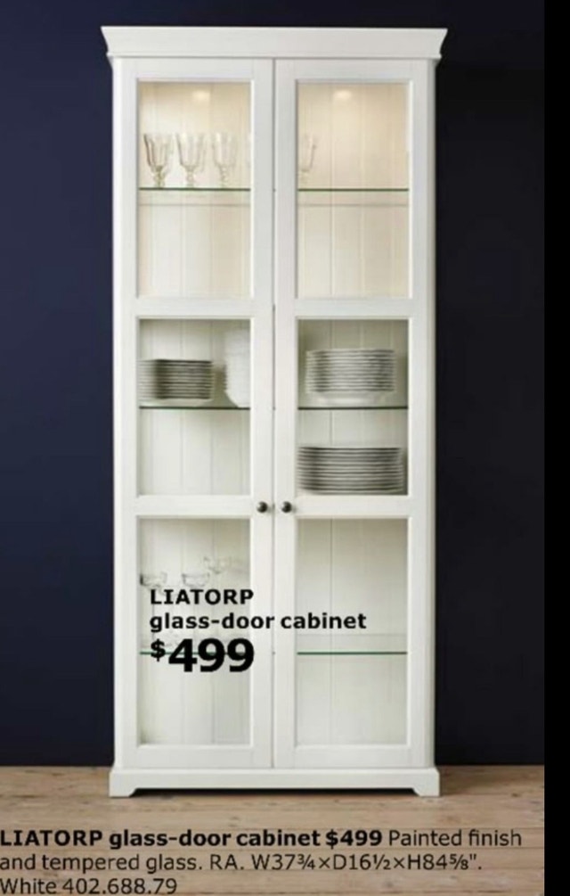 IKEA LIATORP Glass-Door Cabinet & LIATORP Sideboard