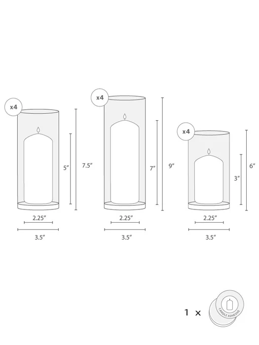Yummy Candles 35 Slim Pillar Candles and Cylinder Vases Set - photo 2