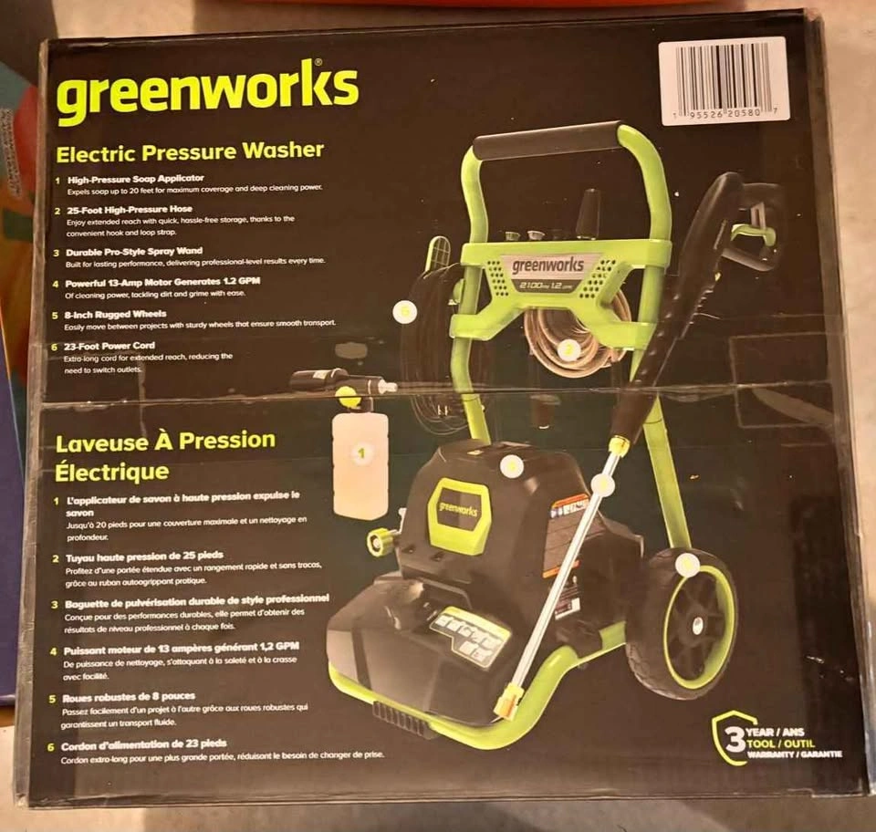 Greenworks 2100 power wash - photo 2