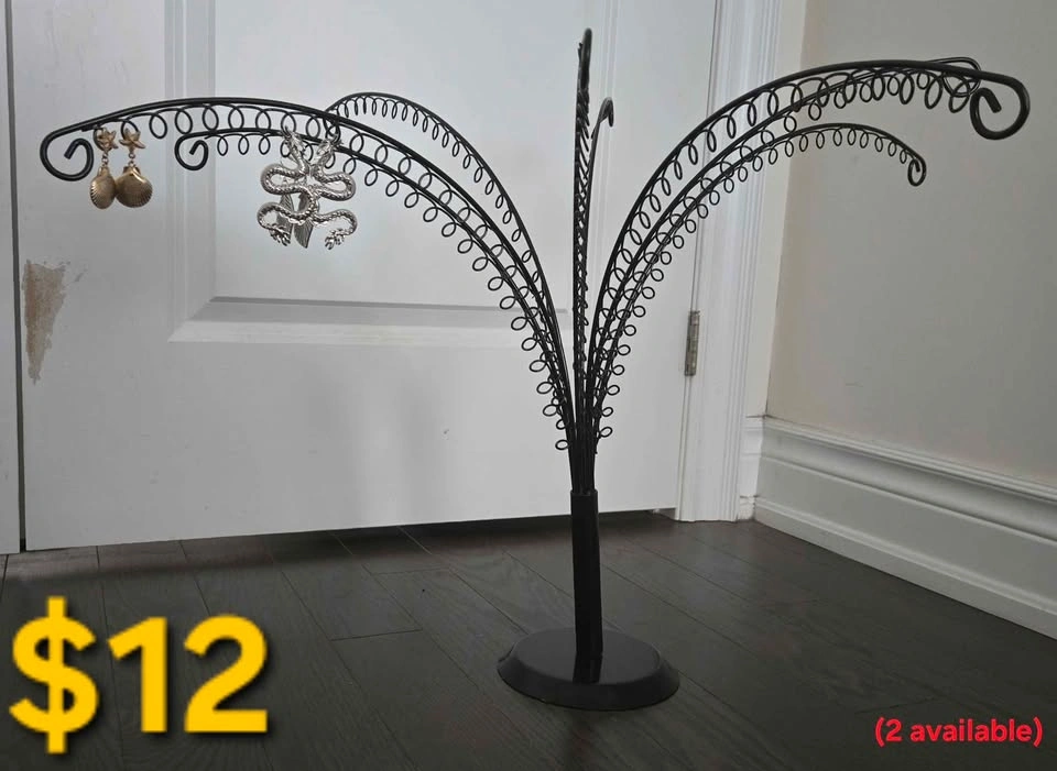 Black metal jewellery tree (2 in stock)