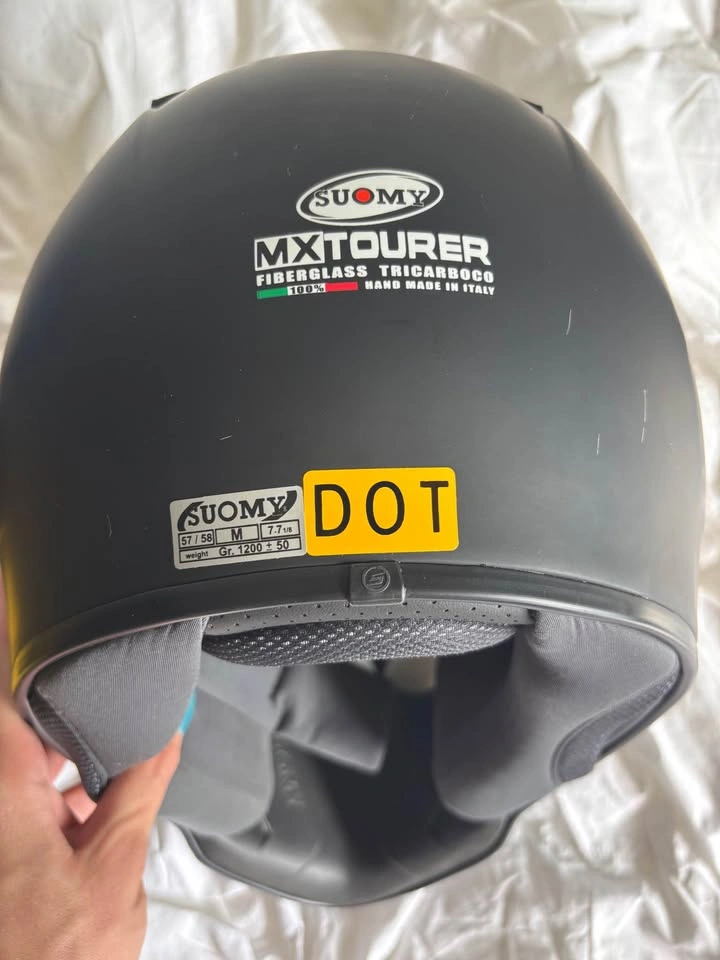 MATTE BLACK SUOMY MX TOURER SOLID MOTORCYCLE HELMET SIZE M - photo 2