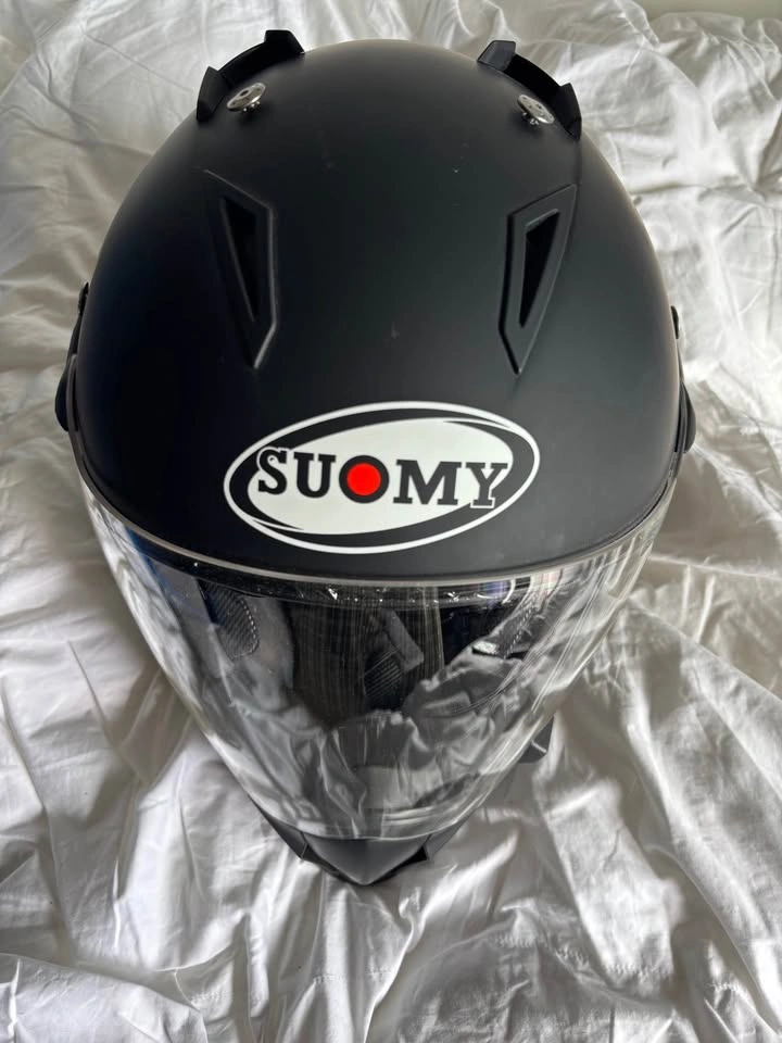 MATTE BLACK SUOMY MX TOURER SOLID MOTORCYCLE HELMET SIZE M - photo 4