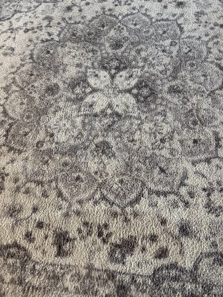 Gray and Cream Distressed Medallion Area Rug - photo 3