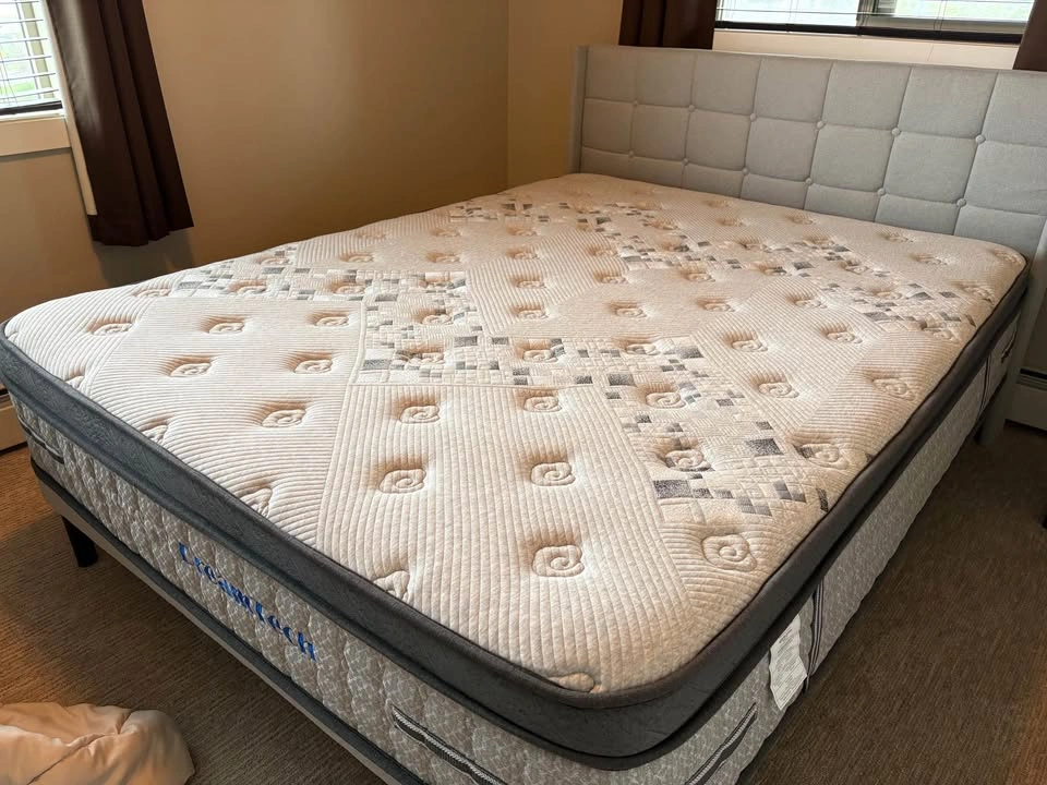 Queen Size Bed with Upholstered Frame and Mattress - photo 2