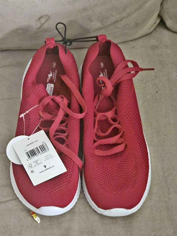 Athletic Works Red Memory Foam Sneakers-Womens Size 9