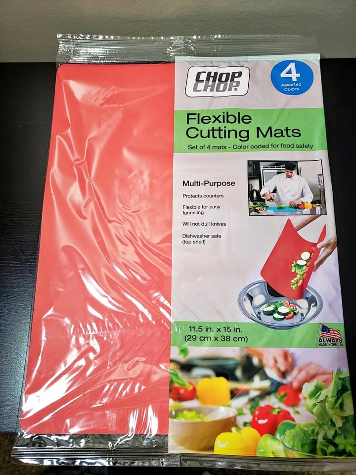 NEW! (Set of 4) Assorted Colors Chop-Chop Flexible Cutting Mats