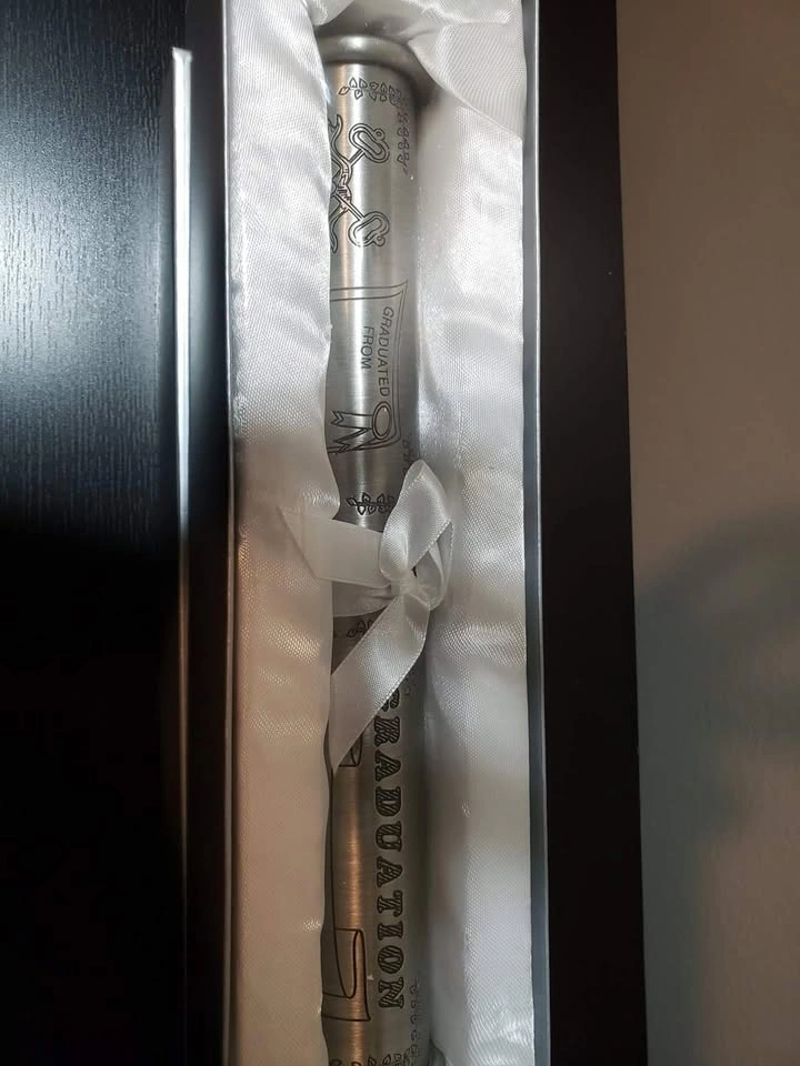 NEW! Pewter Graduation Certificate Tube & Stand Set in Gift Box - photo 2