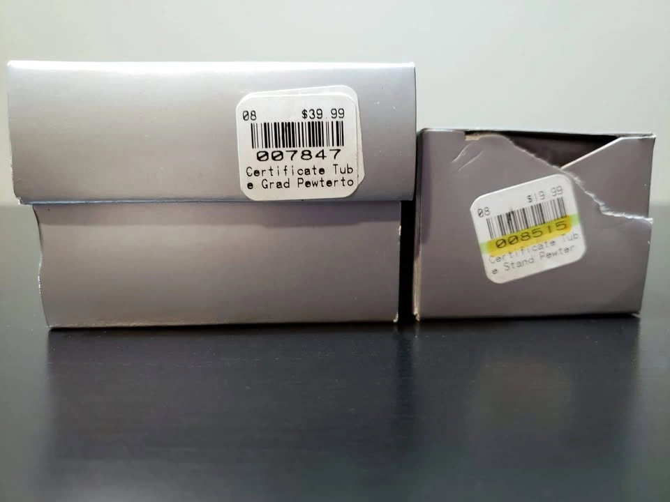 NEW! Pewter Graduation Certificate Tube & Stand Set in Gift Box - photo 4