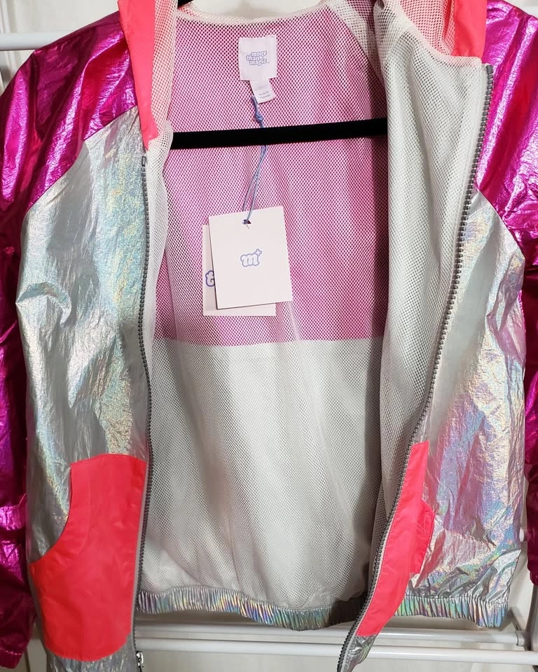 NEW! Girls Hooded, Lined, Water Repellant Windbreaker Jacket - photo 3