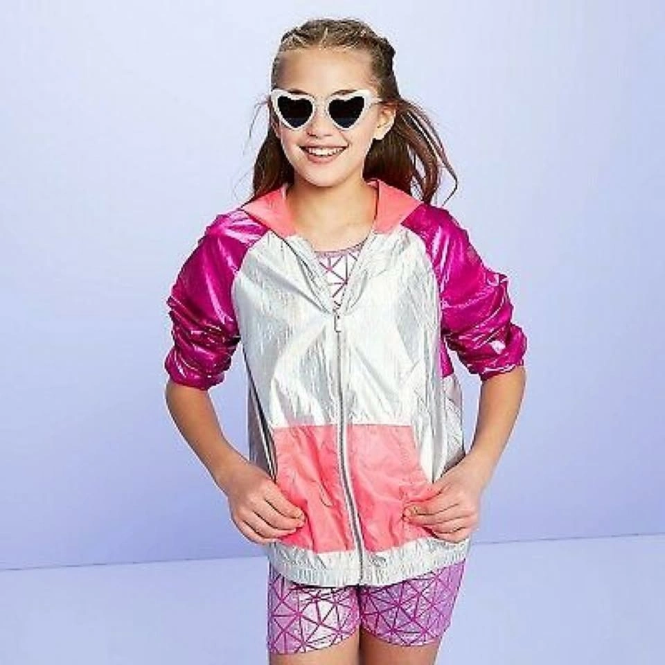 NEW! Girls Hooded, Lined, Water Repellant Windbreaker Jacket - photo 4