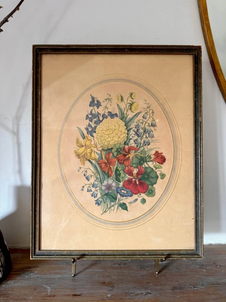 Vintage Botanical Floral Prints Framed Wall Art Pair - photo 5