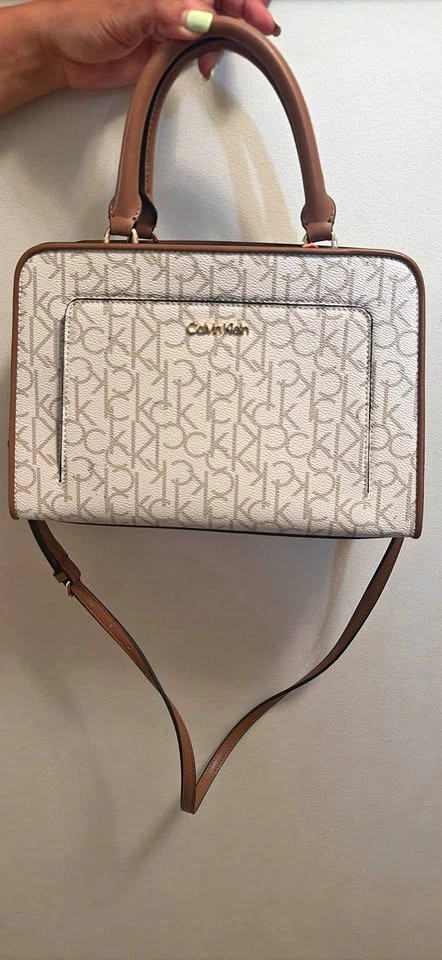 Brand New Calvin Klein Monogram Satchel Crossbody Bag