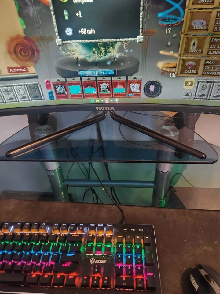 Glass Top Computer Desk with Monitor Shelf - photo 3