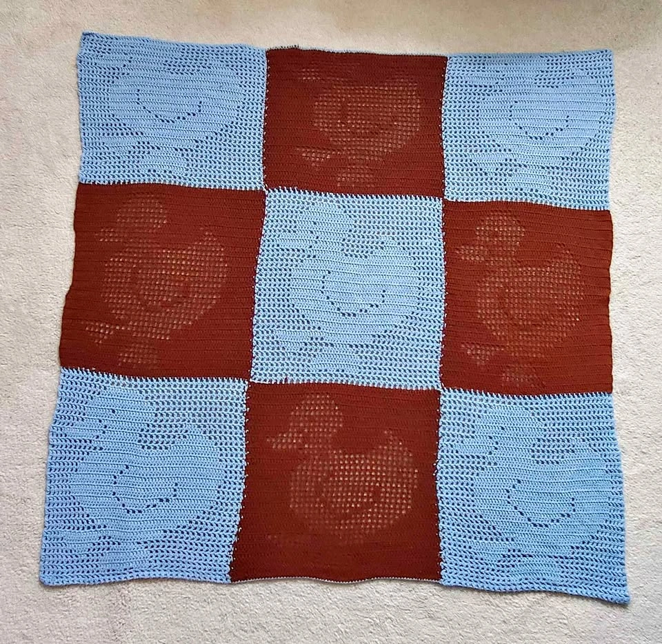 Handmade Crochet Duck Pattern Blanket