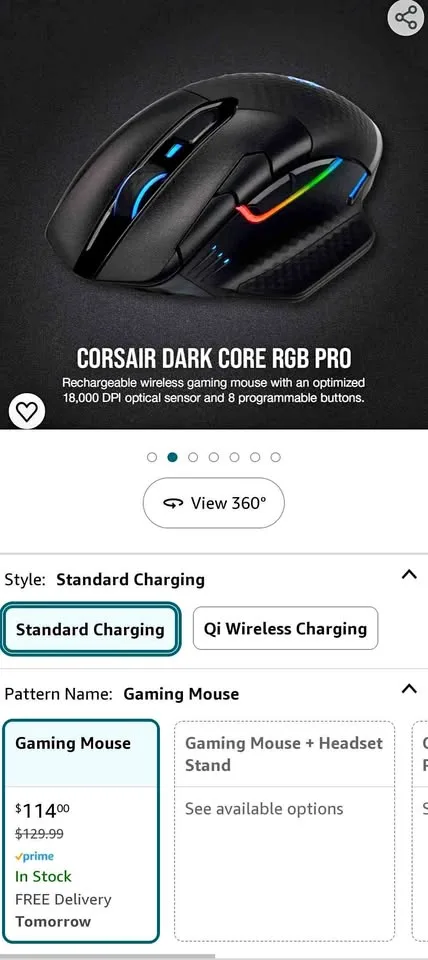 Gaming Mouse - Corsair Dark Core RGB Pro thumbnail