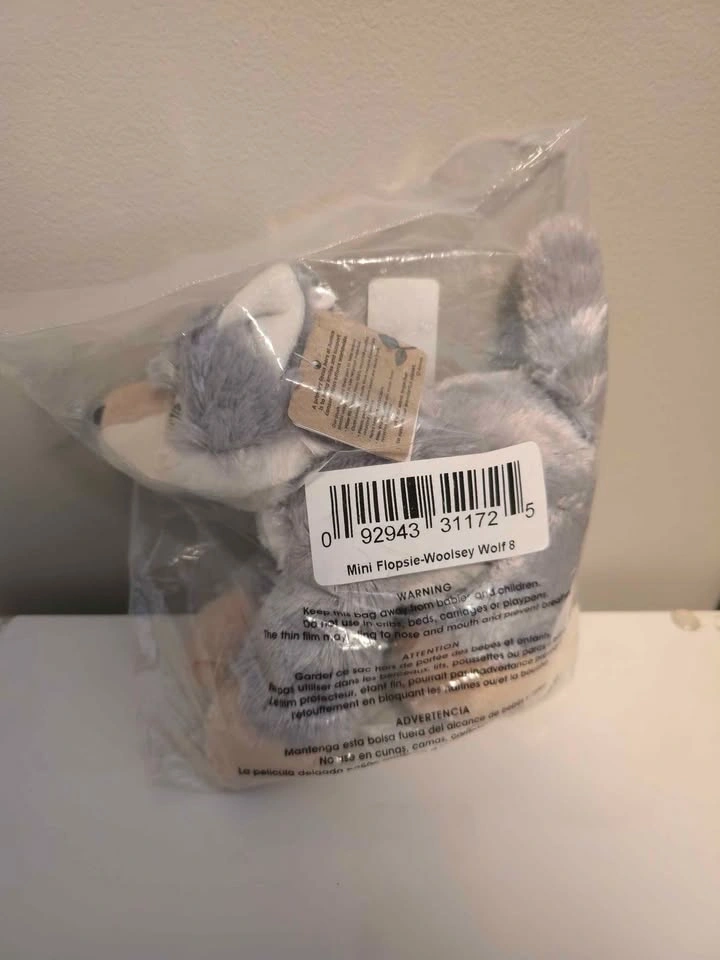 New 8" Aurora Wolf Flopsie Plush Toy - photo 2