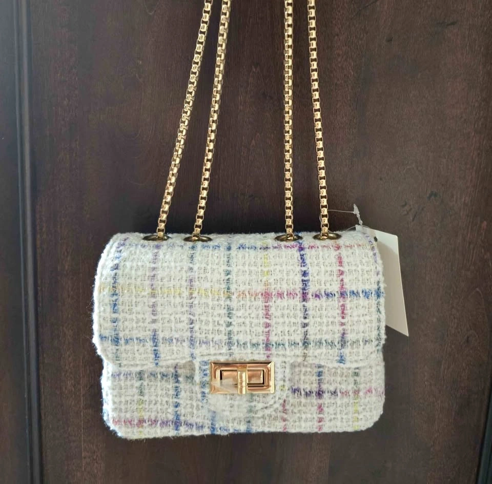 Tweed Pastel Rainbow Purse Unbranded