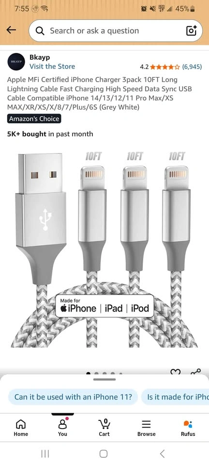 Apple MFi Certified iPhone Charger 3-pack - photo 2
