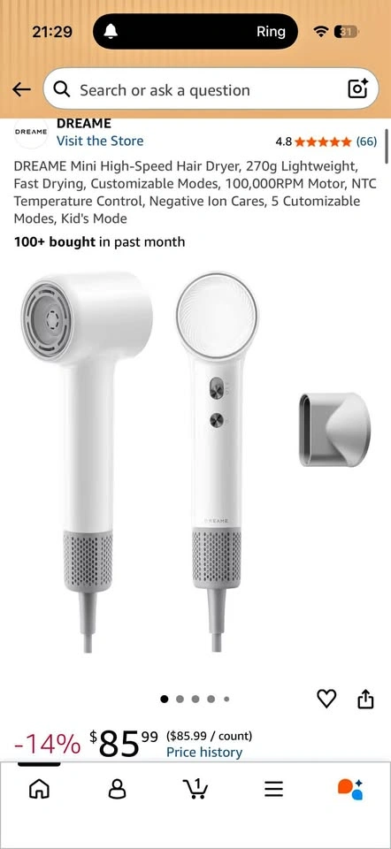 DREAME Mini High-Speed Hair Dryer