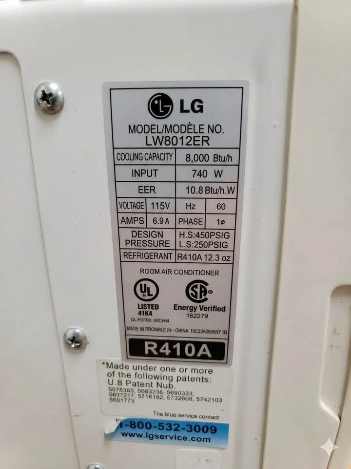 LG 8,000 BTU Window Air Conditioner (Model LW8012ER) - photo 3