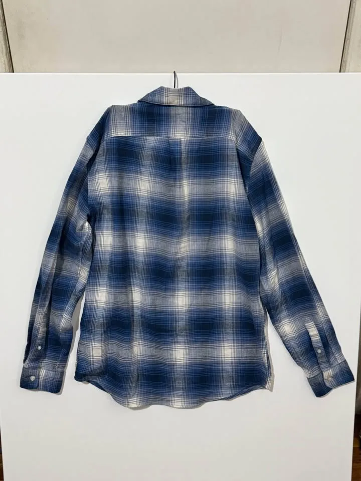 Men's Gap Blue/ White/ Grey Gingham Flannel Shirt image indicator(4)